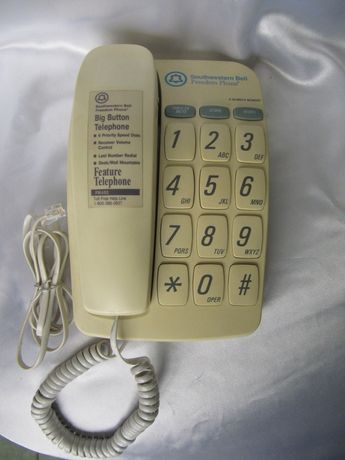 Телефон стационарный большие кнопки Southwestern Bell,США,новый