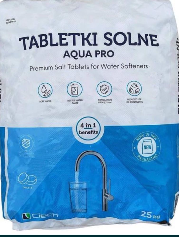 Таблетована сіль Сiech Tabletki solne AQUA PRO (25кг)