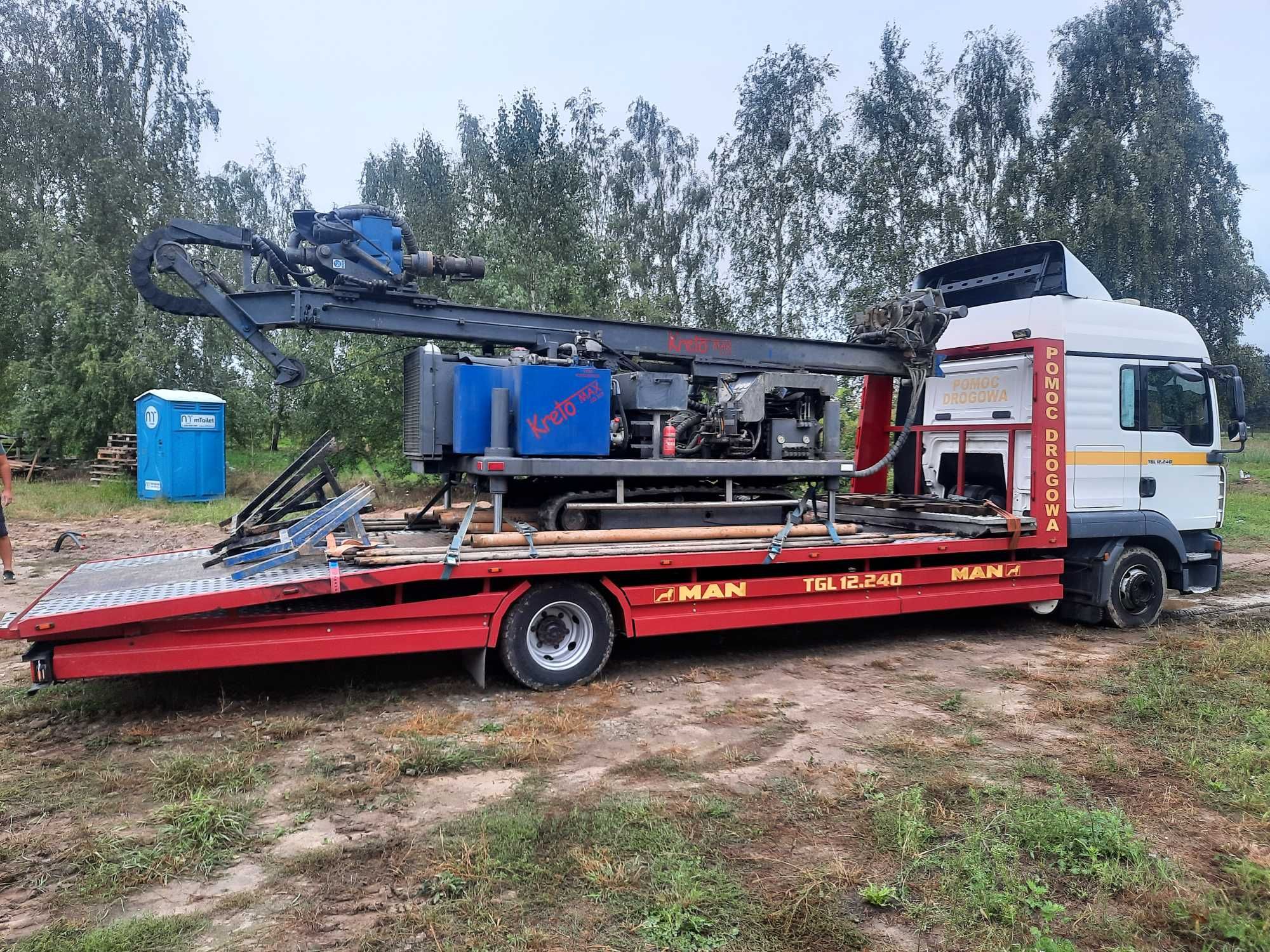 laweta pomoc drogowa transport domek przyczepa ciągnik widlak bus