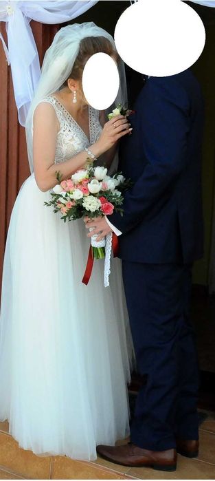 Suknia ślubna + welon r.38