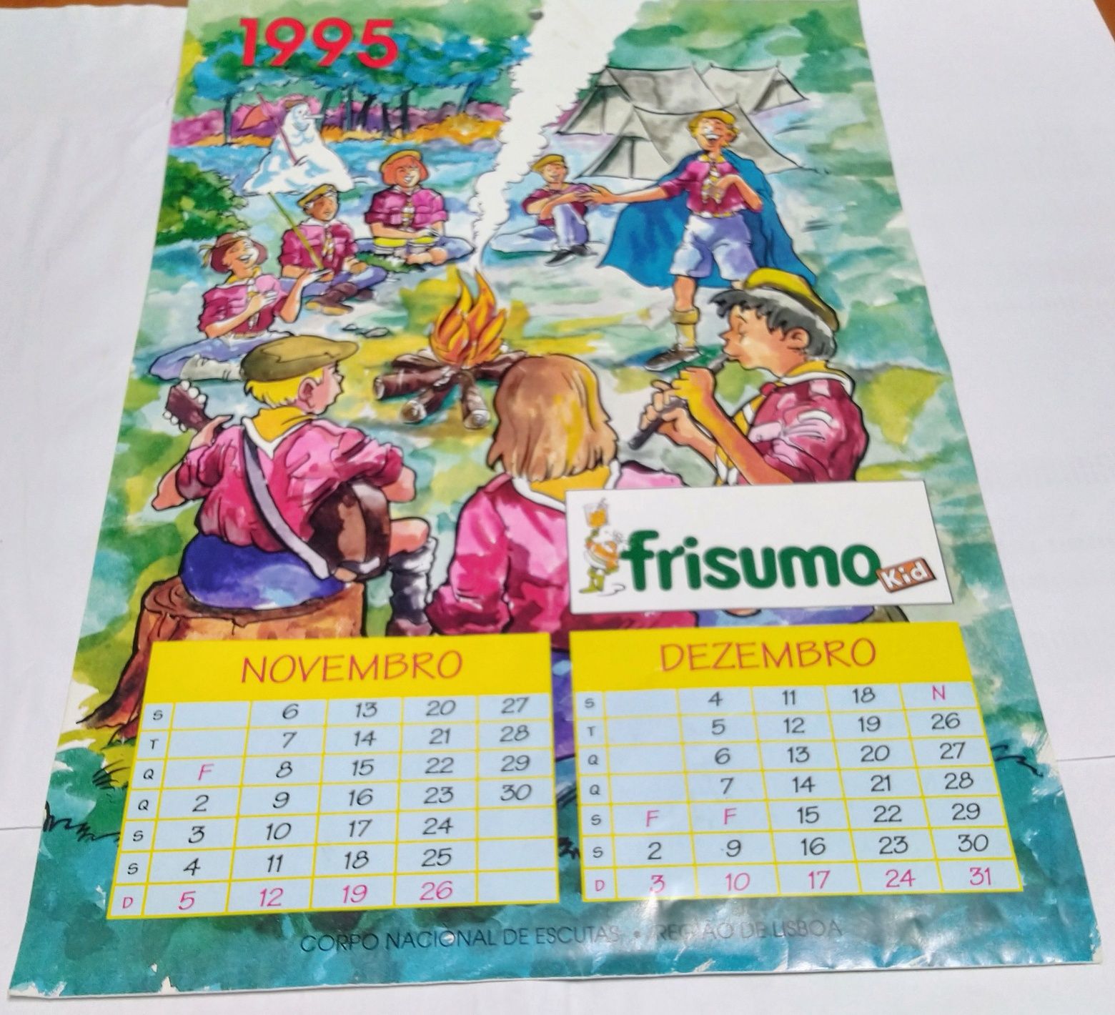 Calendário FRISUMO Kids, ano 1995, A4