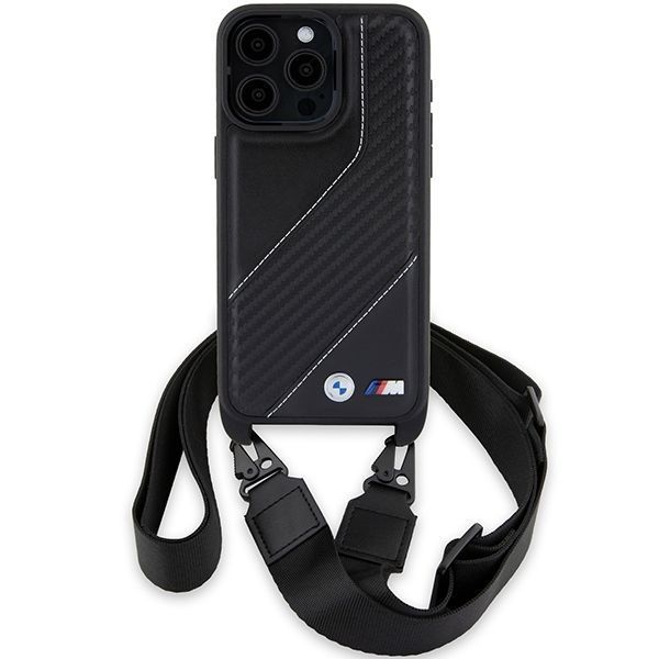 Pokrowiec na iPhone 15 Pro Max BMW M Edition Carbon Stripe & Strap