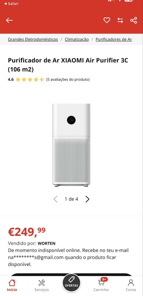 Purificador de Ar Xiaomi Mi Air Purifier 3C | Em excelente estado