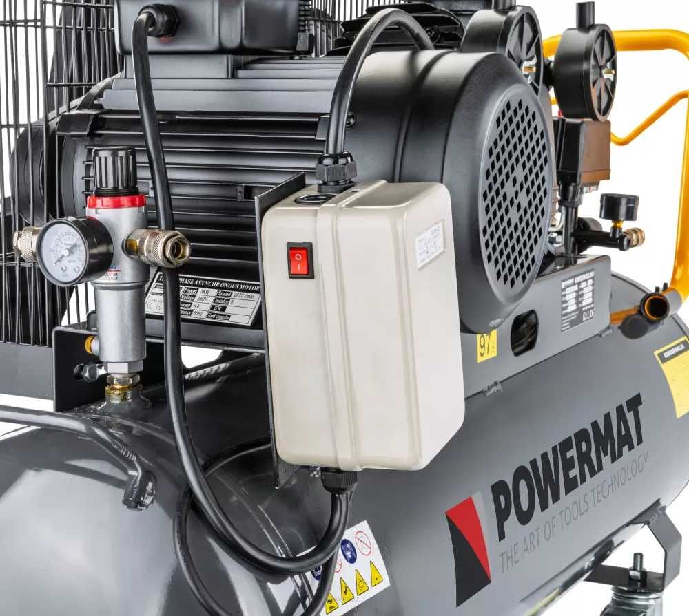 POWERMAT Kompresor Olejowy 100l Sprężarka 400v 650l/min + Wąż PM1304