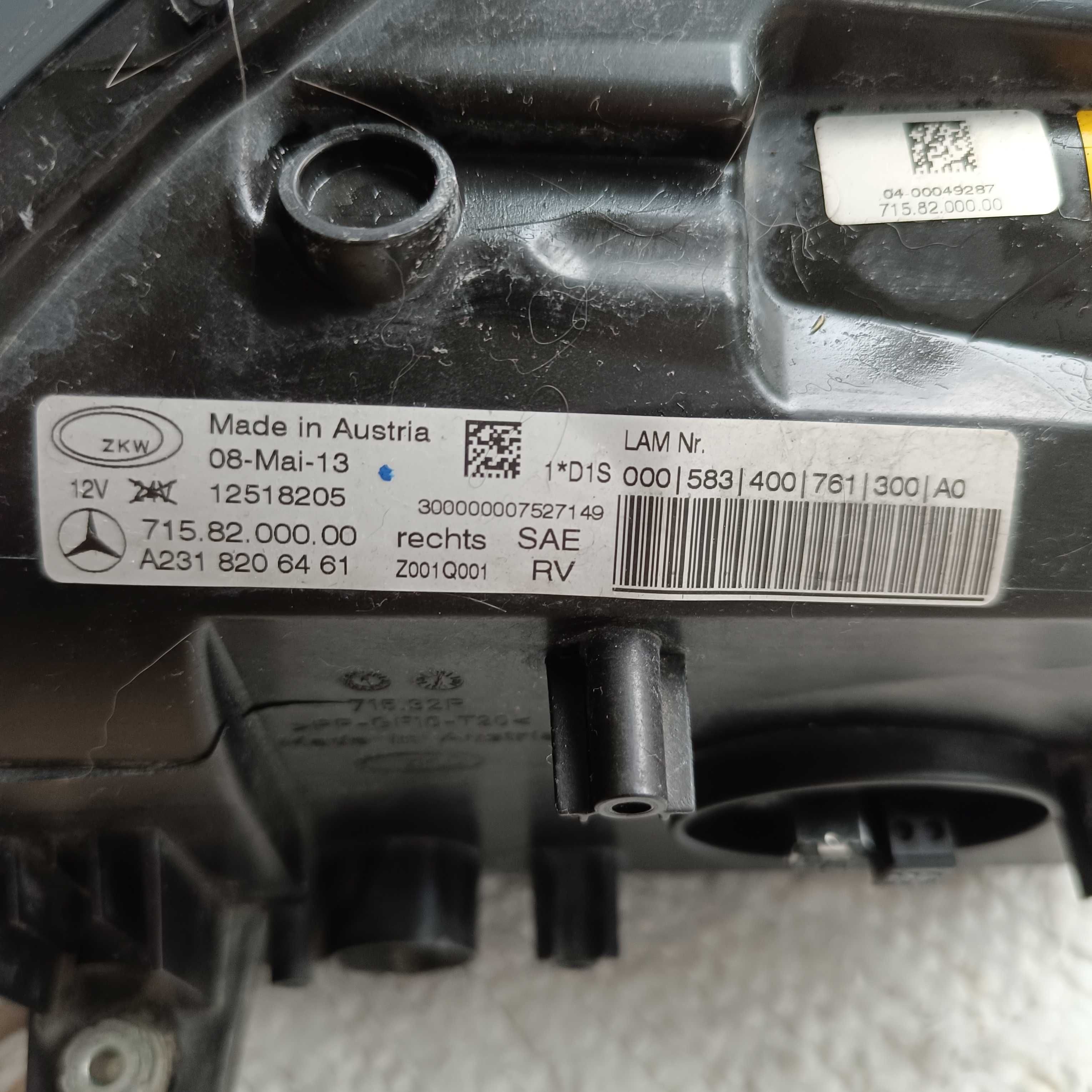 Lampa prawa przód SL W231 od 2012-