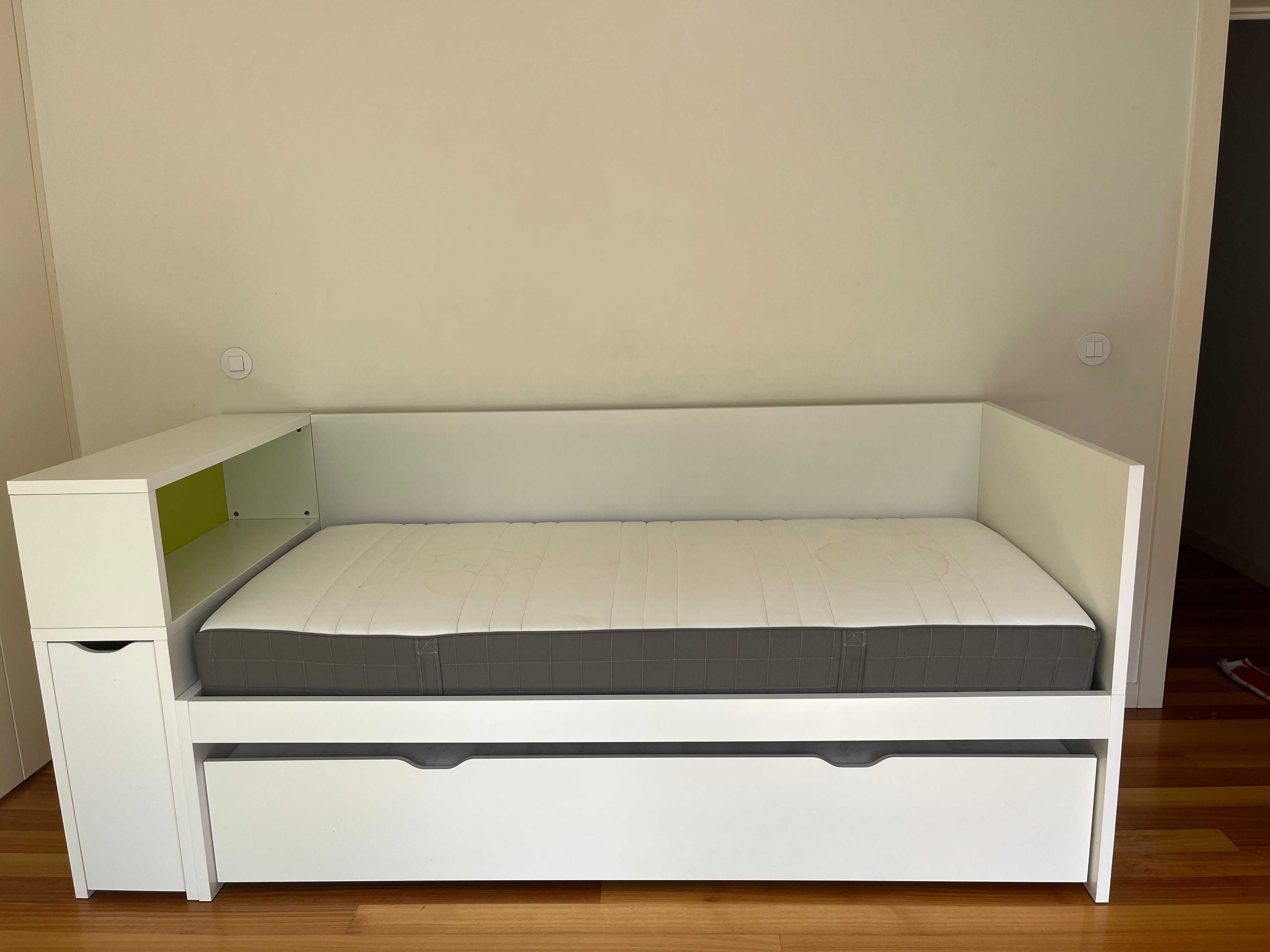 Cama 90x200cm com gavetão e cabeceira FLAXA IKEA