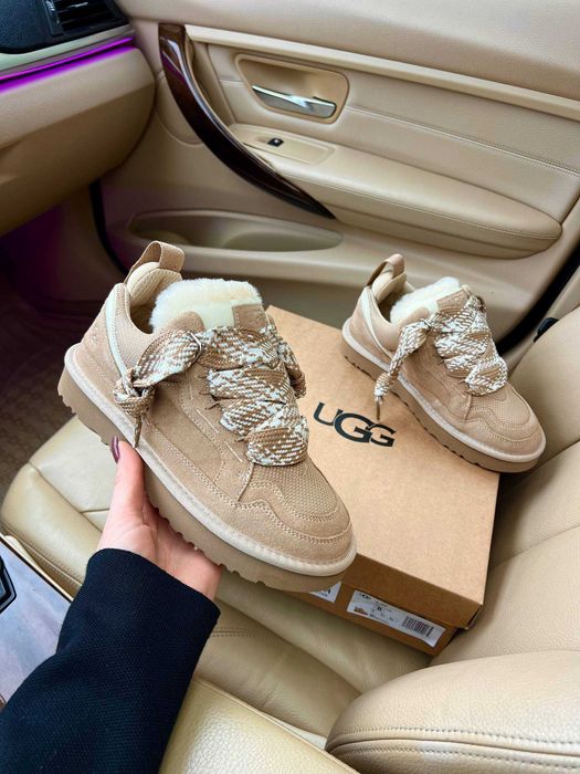 Женские ботинки UGG Lowmel Sneaker Beige 36-41 Натур Овчина! Купить!