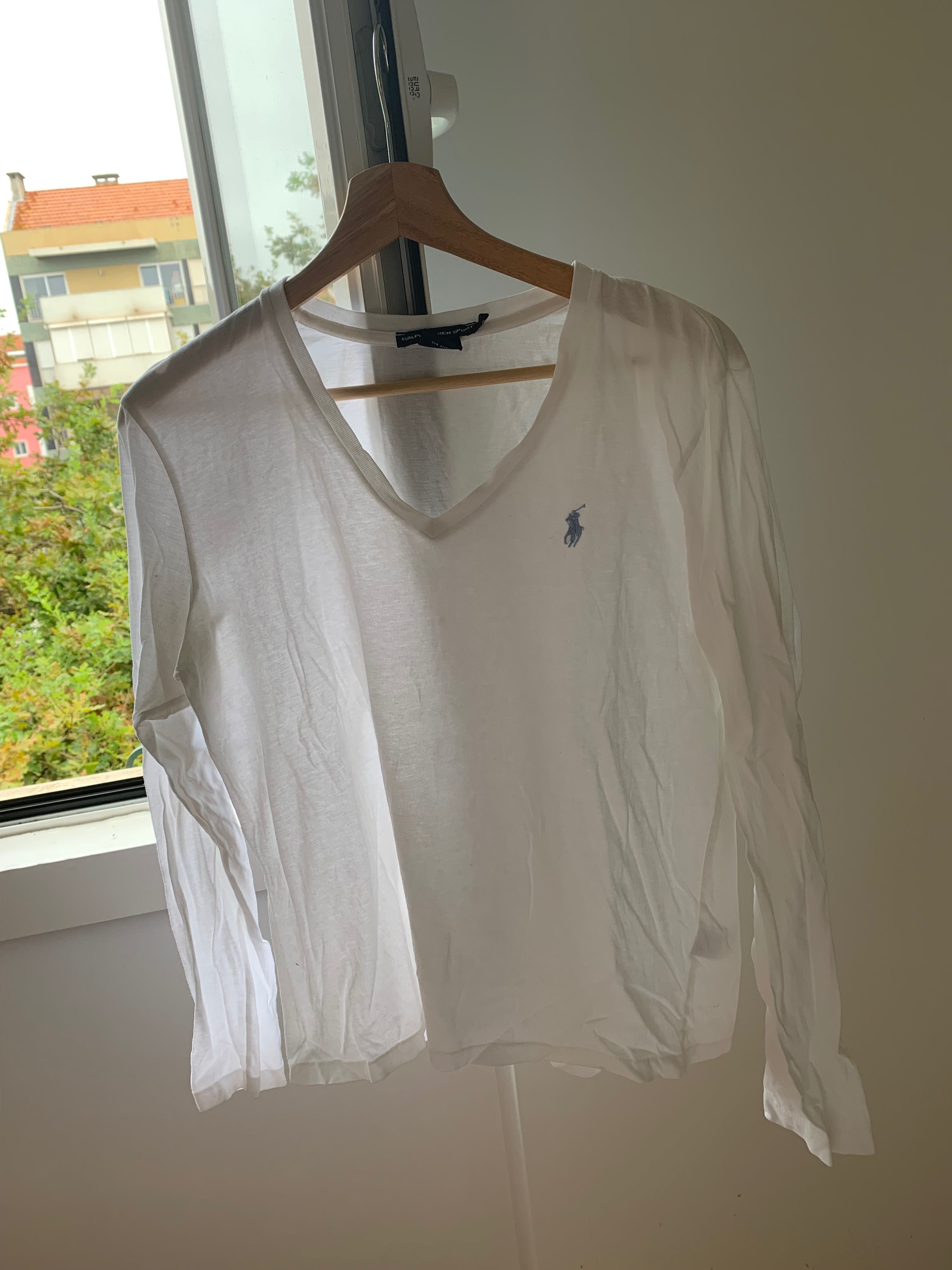 3 T-shirts Ralph Lauren branca manga comprida