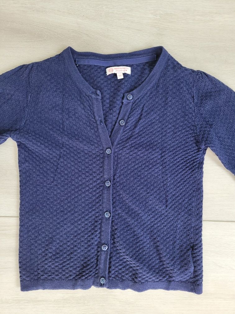 Sweterek rozpinany elegancki granatowy C&A rozm. 122