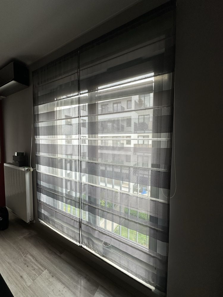 Rolety rzymskie w kolorze szarym dwie 95x232