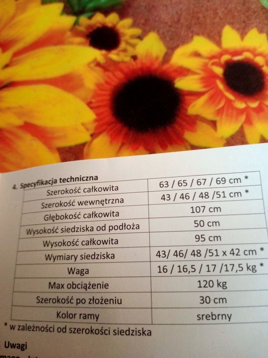 Wózek inwalidzki aluminiowy