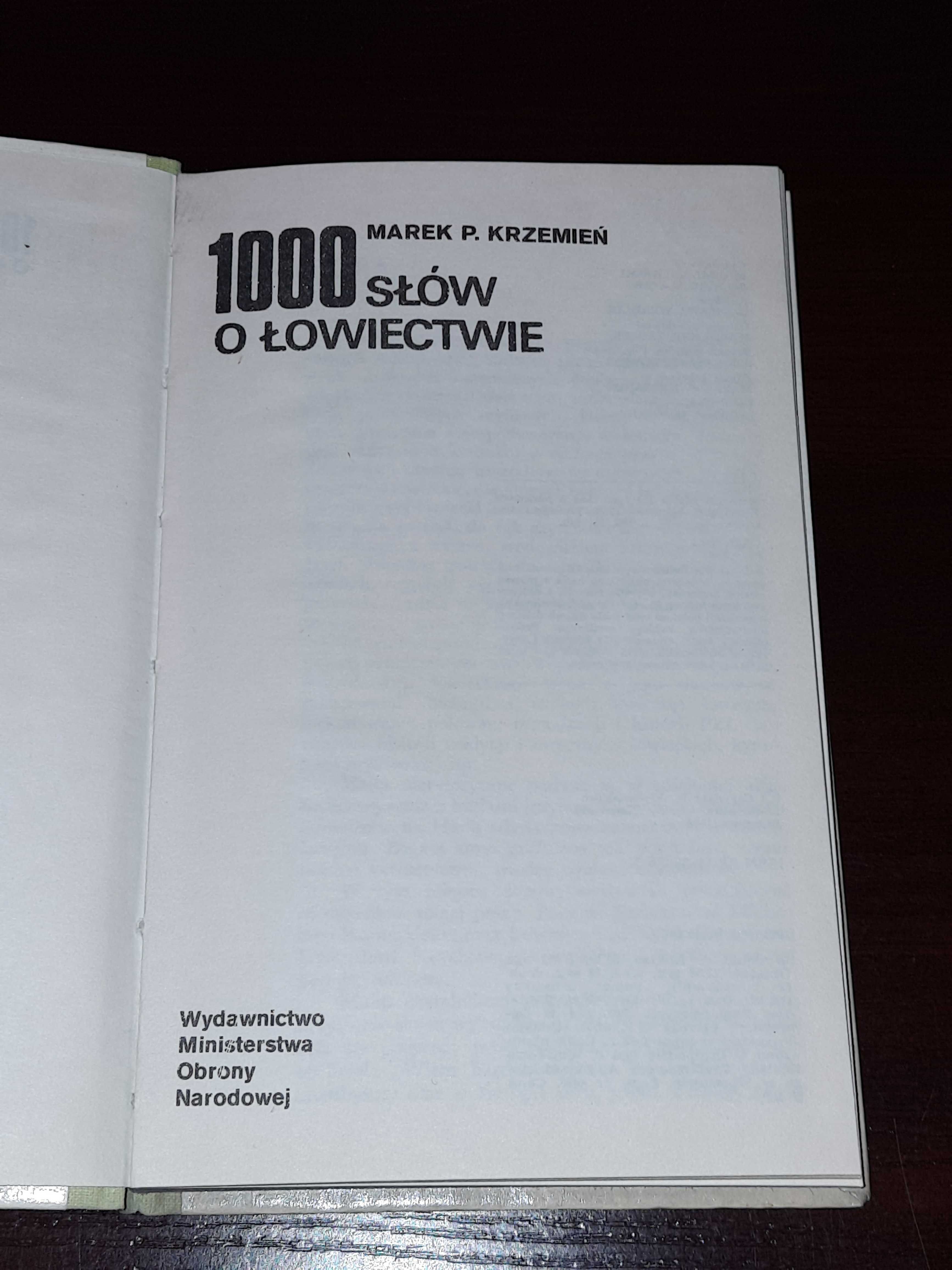 Książka | Marek P. Krzemień - 1000 słów o łowiectwie