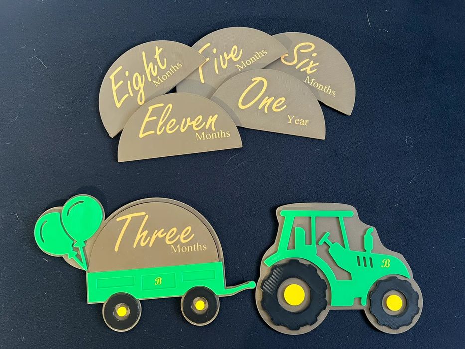 Trator e Reboque - Props para Fotos de Bebé