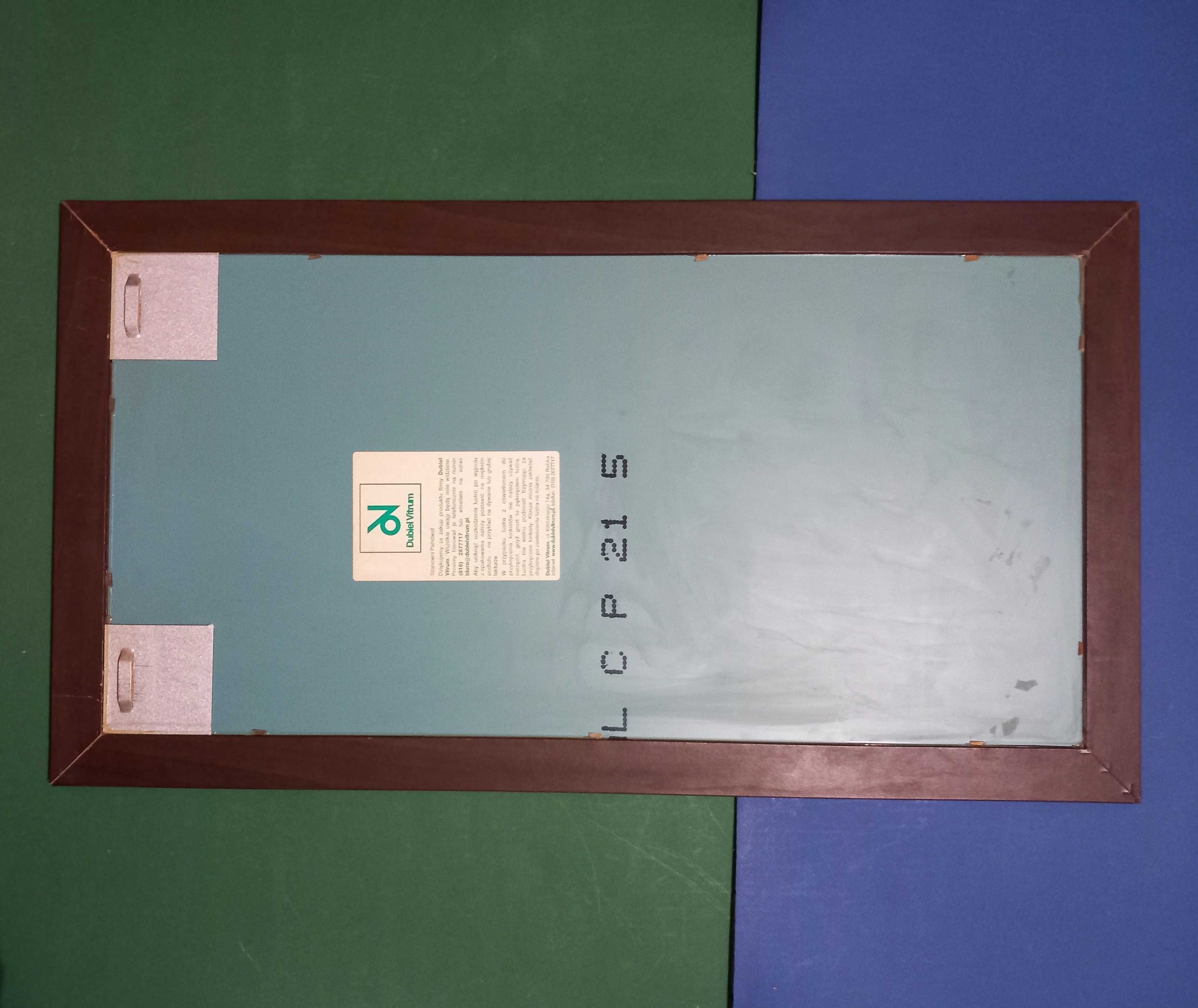Lustro wiszące rama MDF heban 82x45cm pionowe