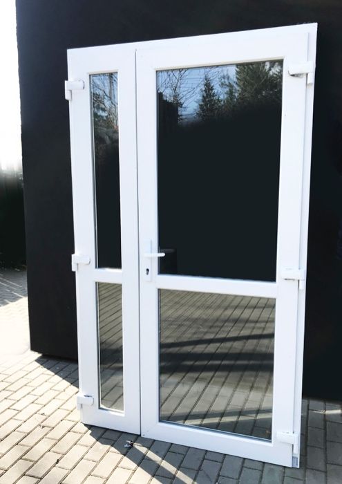Drzwi PCV szyba 180x210 NOWE PVC biurowe białe