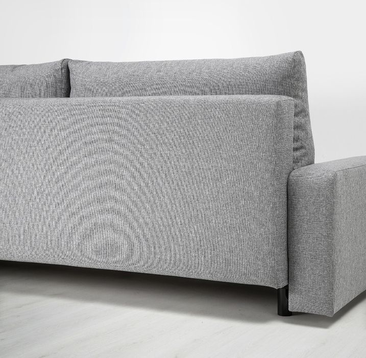 Sofa, kanapa  3 osobowa, rozkładana, szara z ikea + gratis
