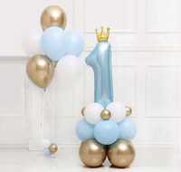 Zestaw balonów z CYFRĄ 1 roczek rocznica urodziny