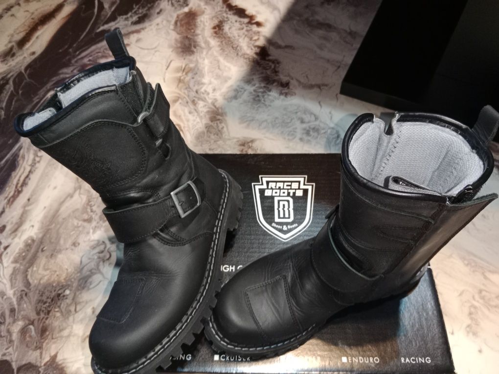 Nowe Buty Motocyklowe skórzane Matowe