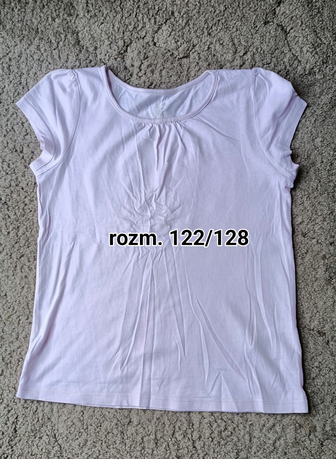 Bladoróżowy t-shirt koszulka H&M rozm. 122/128