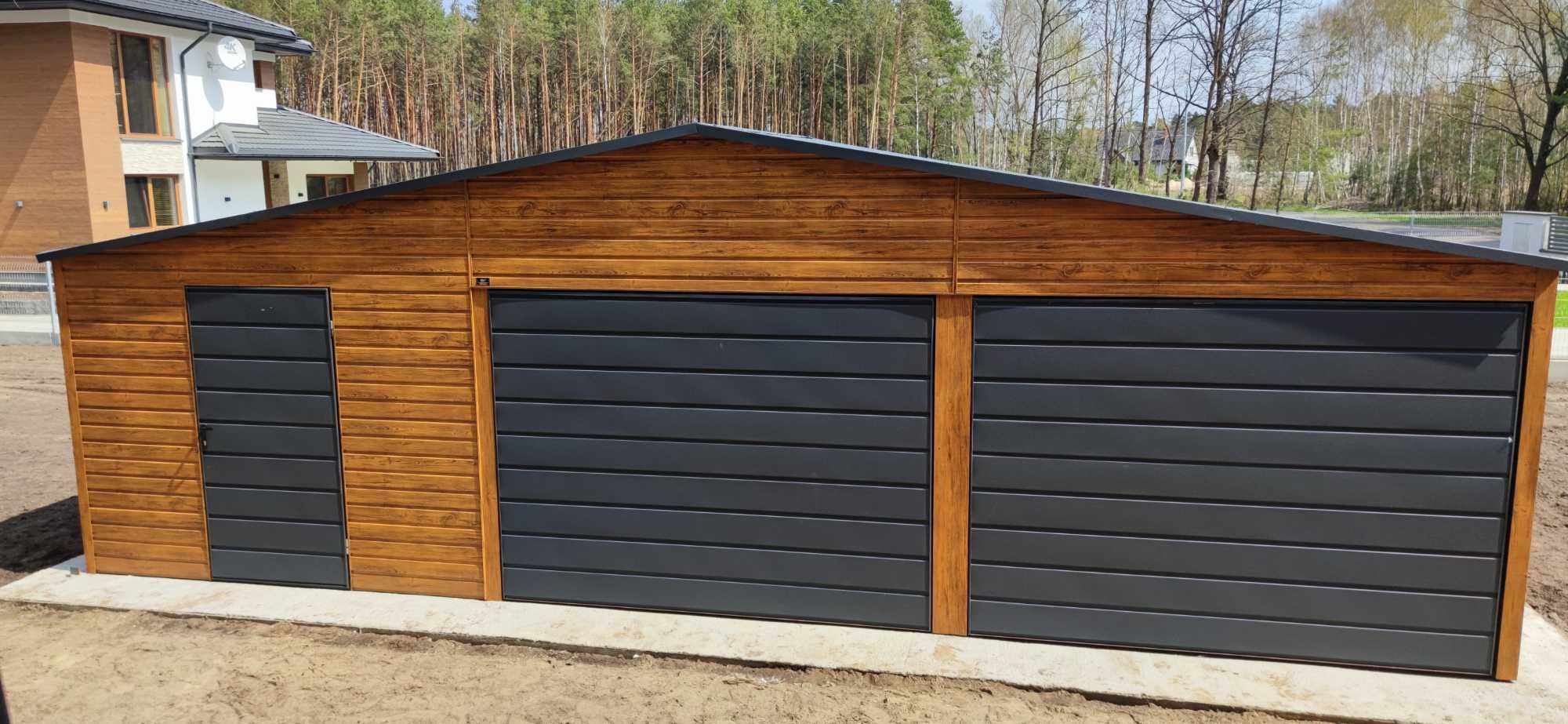 Nowoczesny Garaż blaszany drewnopodobny 9x6profil 6x6 6x5 5x5 4x6
