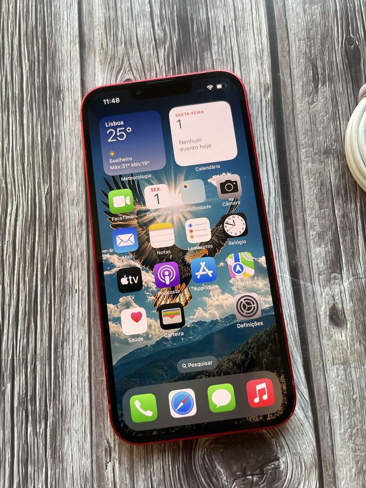  IPhone 13  128GB Vermelho Desbloqueado Como Novo