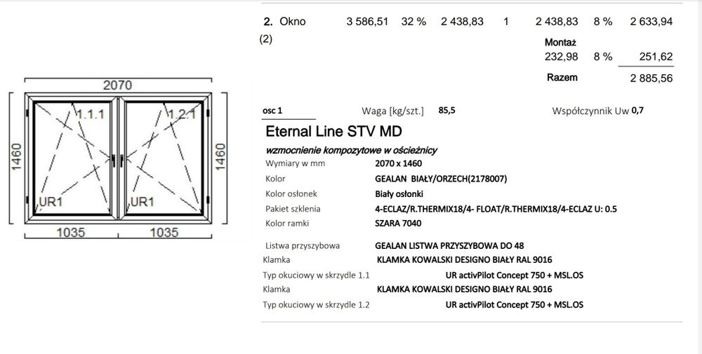 Okno 2070x1460 Eternal Line STV Kowalski