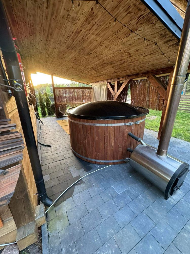 Domek letniskowy z jacuzzi (termobania), sauna, staw, 7-osobowy