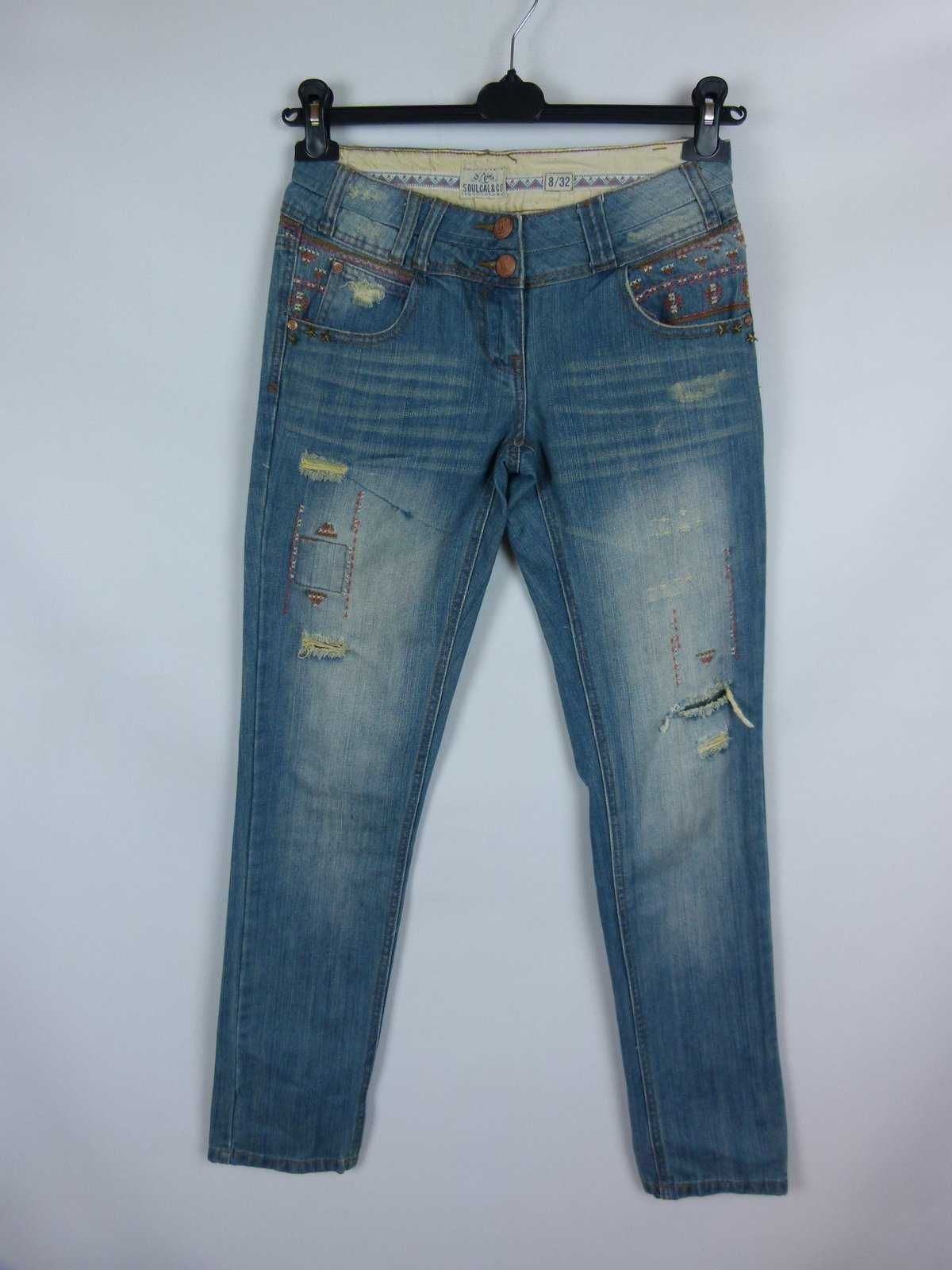 SoulCal&Co spodnie jeans haft dziury 8 / 32 - S