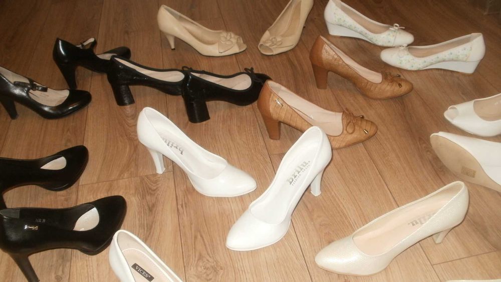 Buty damskie –białe, ecru, czarne, m.in. Brilu -rozmiar 39, 38