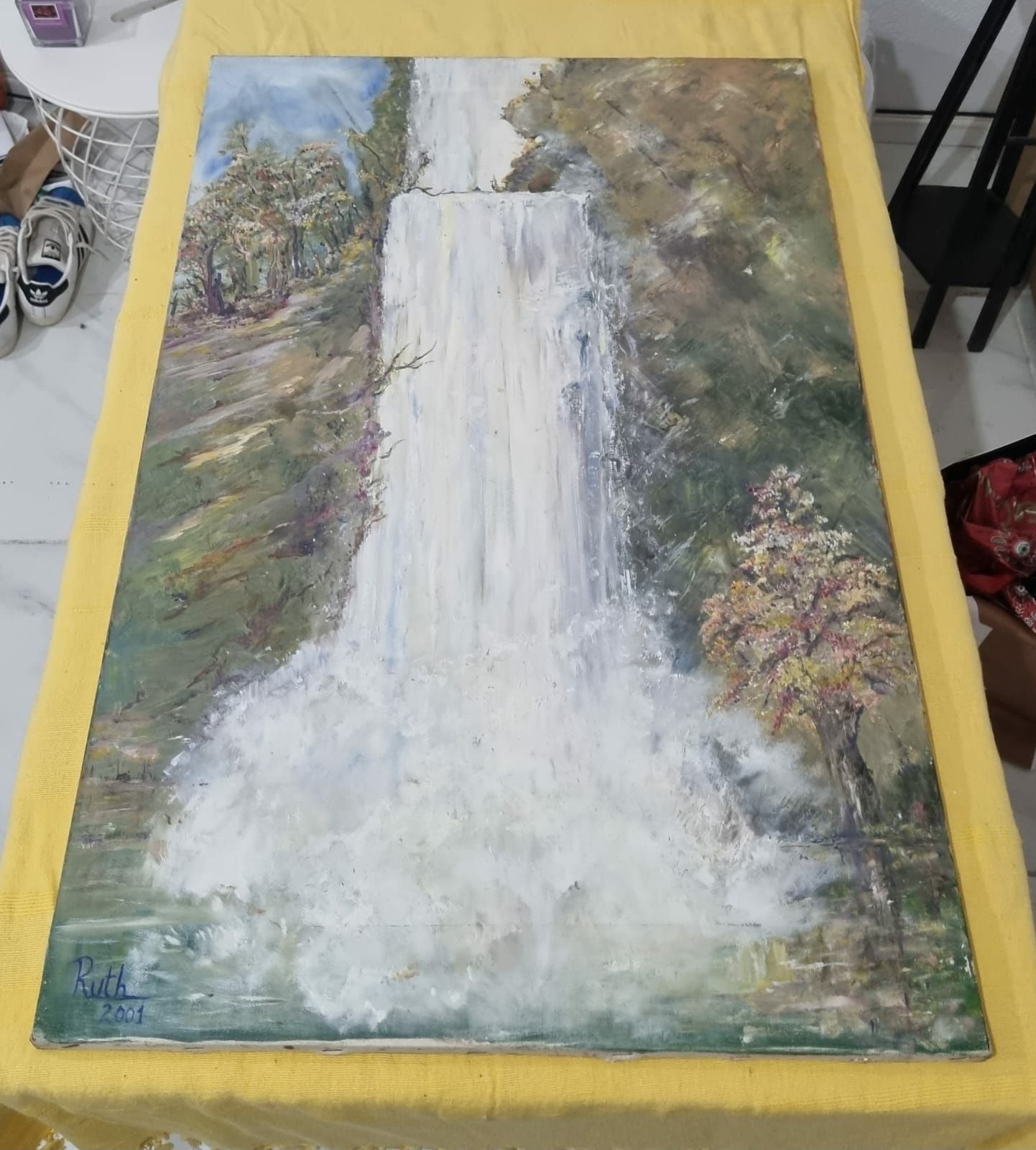 Tela desenhada e Pintada a Mão
