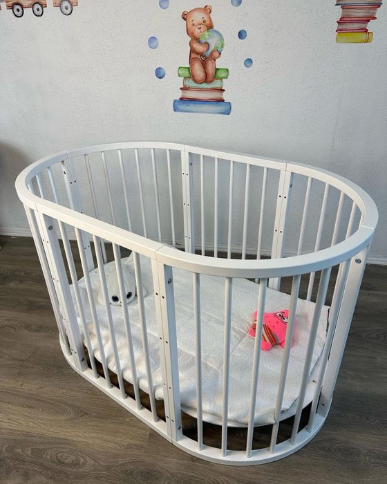 Łóżeczko 8w1 + materac + Prześcieradło