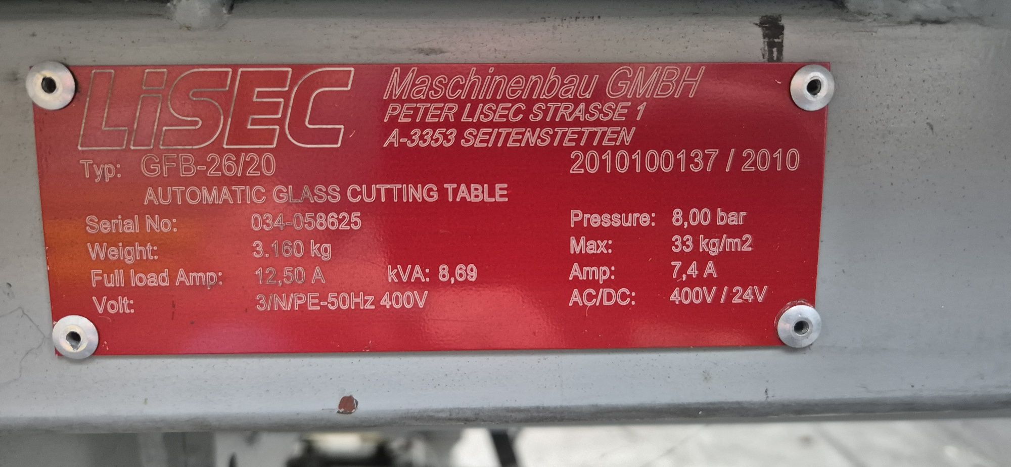 CNC do cięcia szkła Lisec GFB-26/20