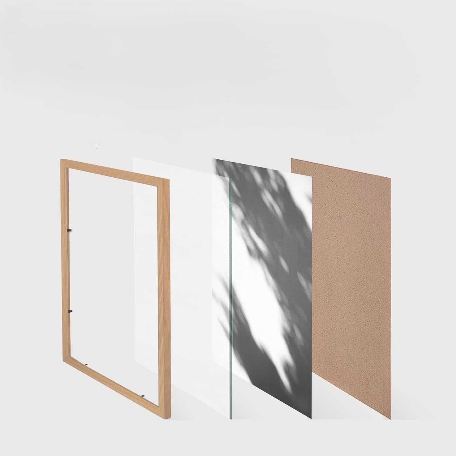 Zestaw 2 ramek 50x70 cm MDF Dąb naturalny VUVUZELA