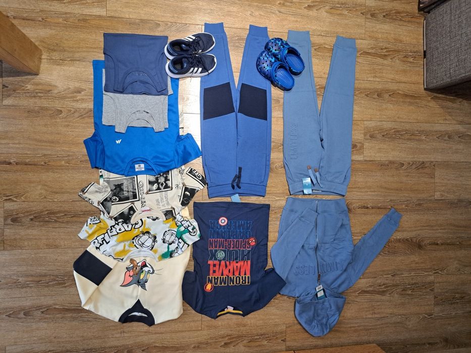 Nowe 134 spodnie dresowe dresy bluza Pepperts Marvel adidasy Adidas 34