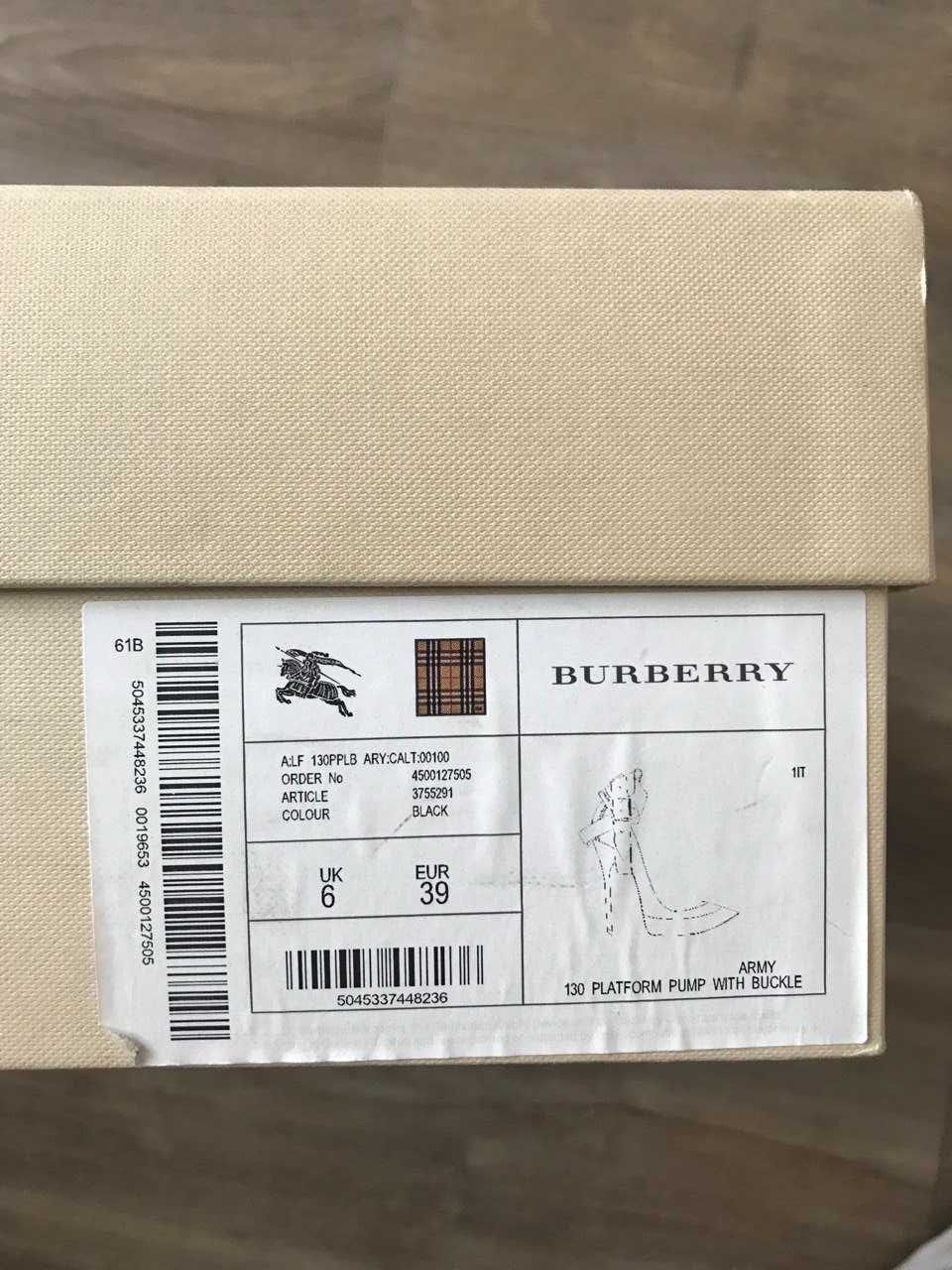 Туфли на каблуке с платформой Burberry ОРИГИНАЛ Размер 39