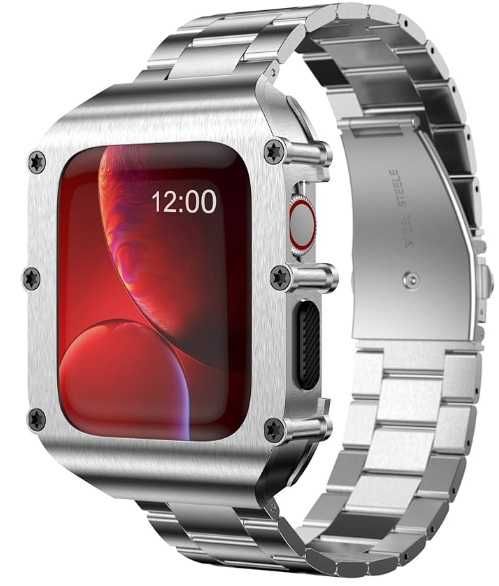 T-ENGINE obudowa z opaską kompatybilna z Apple Watch Series 44mm STEEL