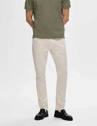 Selected Homme spodnie Jeansy kremowe slim w32 l32 m
