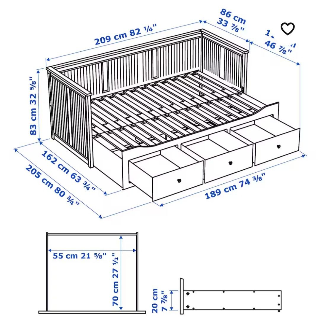 Łóżko rozkładane Hemnes IKEA