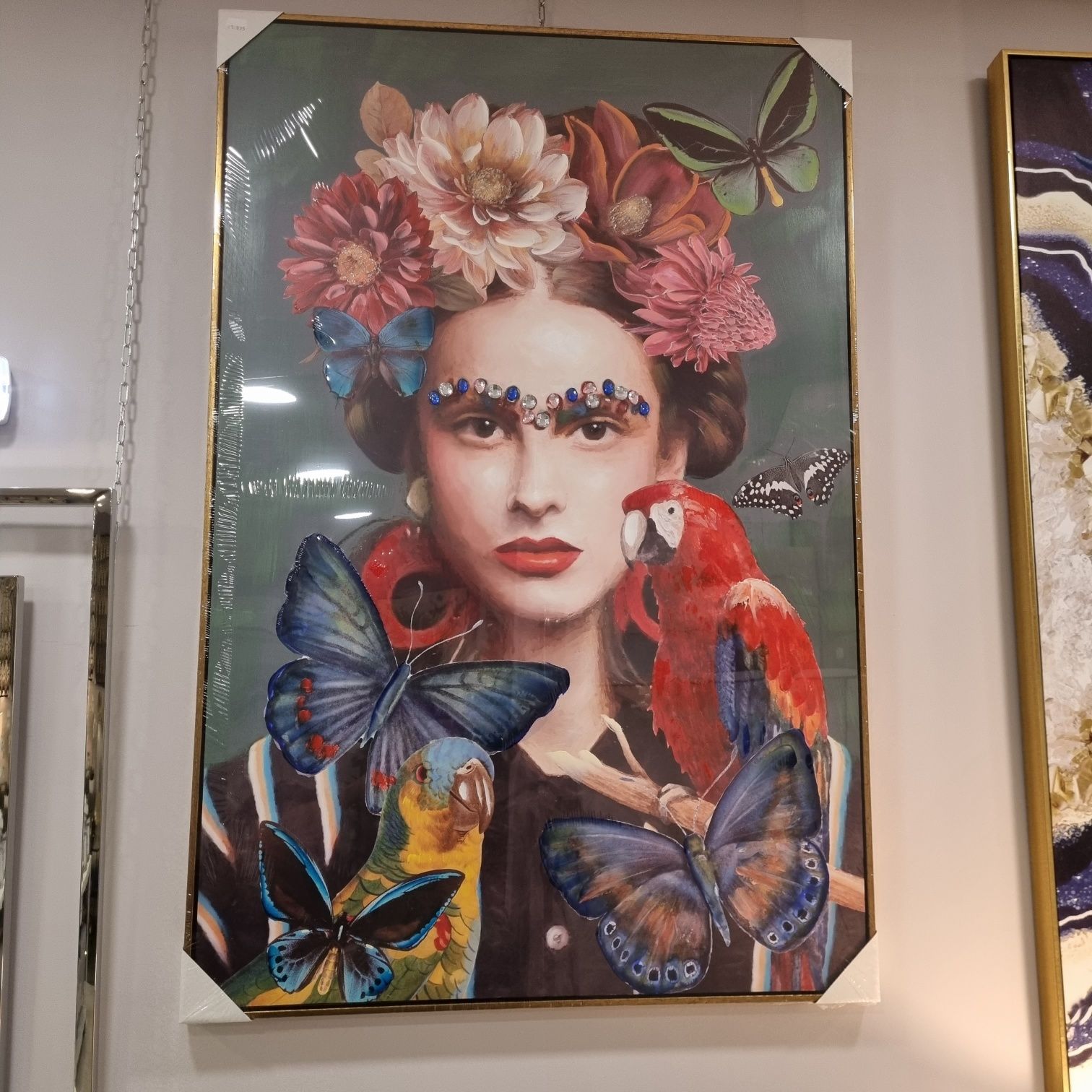 Quadro Frida Kahlo Floral - 80x120cm By Arcoazul