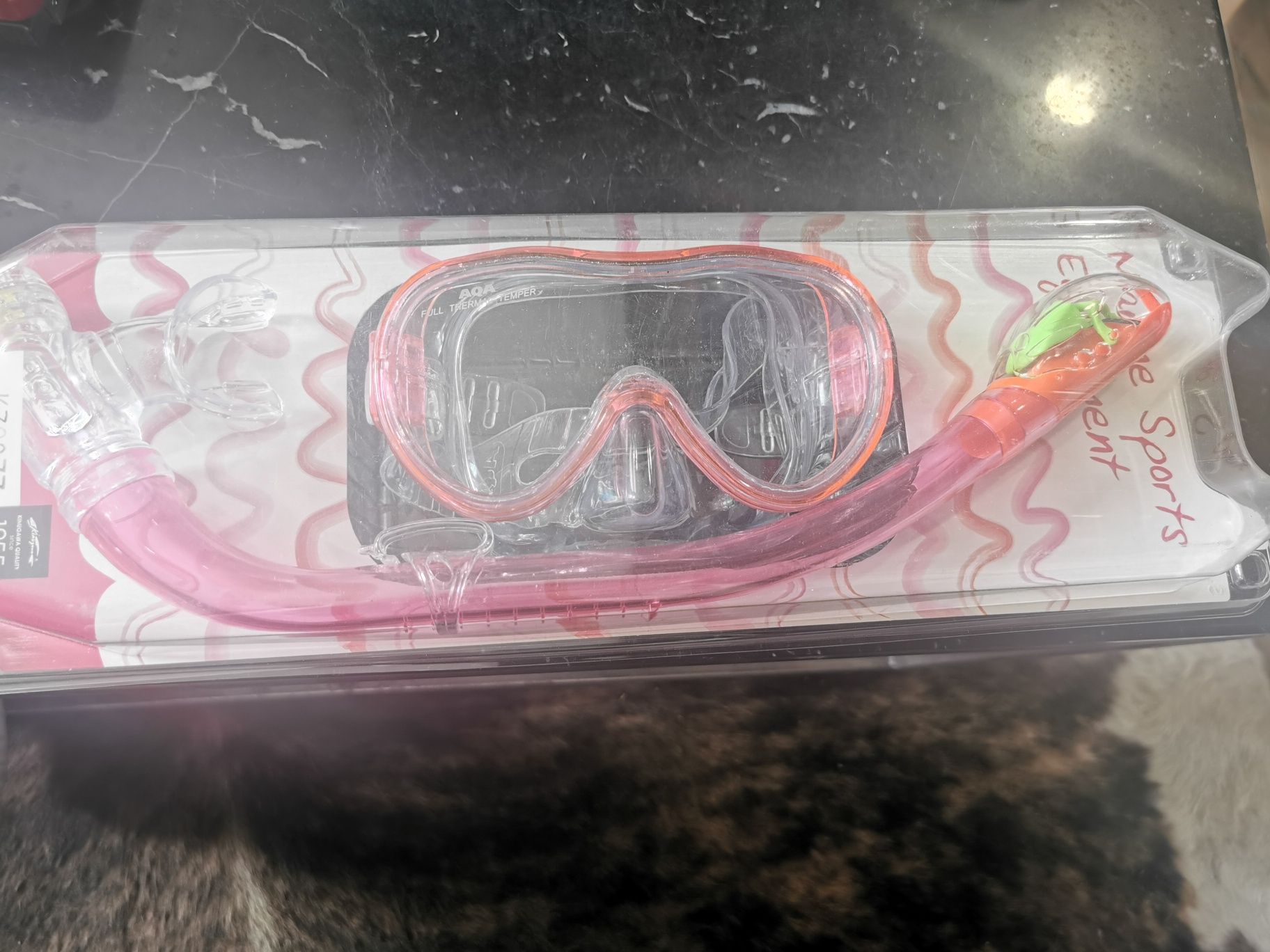 Maska do nurkowania różowa+fajka AQA Marine Sports Equipment