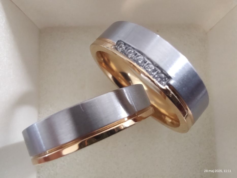 Obrączki NOWE stał 316L PIĘKNY komplet