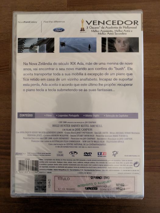 DVD NOVO e SELADO - " O Piano " (1993)