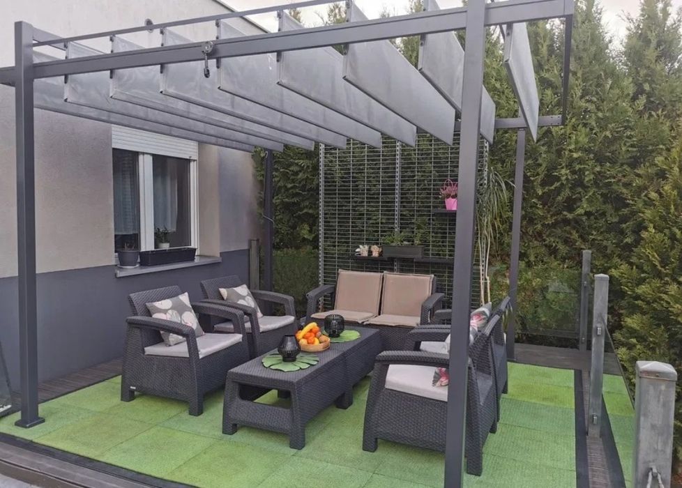 Nowa Pergola Altana Aluminiowa uchylany dach + meble ogrodowe!