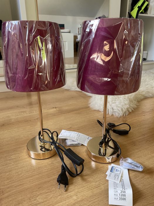 Lampka nocna pepco welur 1 szt. Bordo/zloto