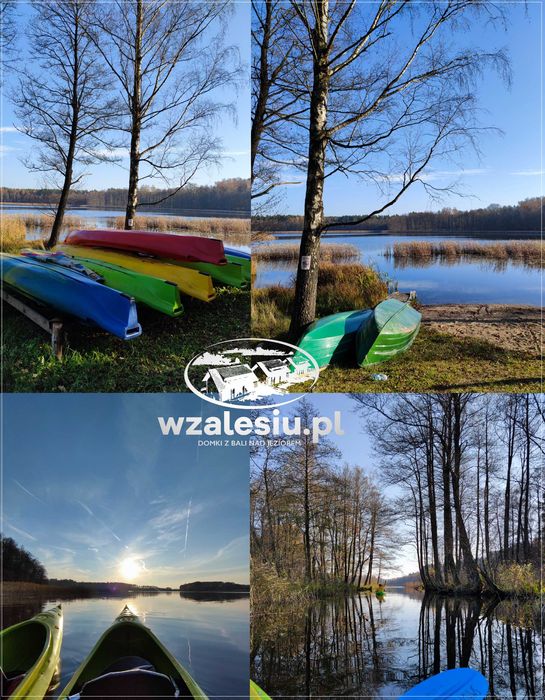 Domek na urodziny nad jeziorem sauna jacuzzi Warmia Mazury plaża