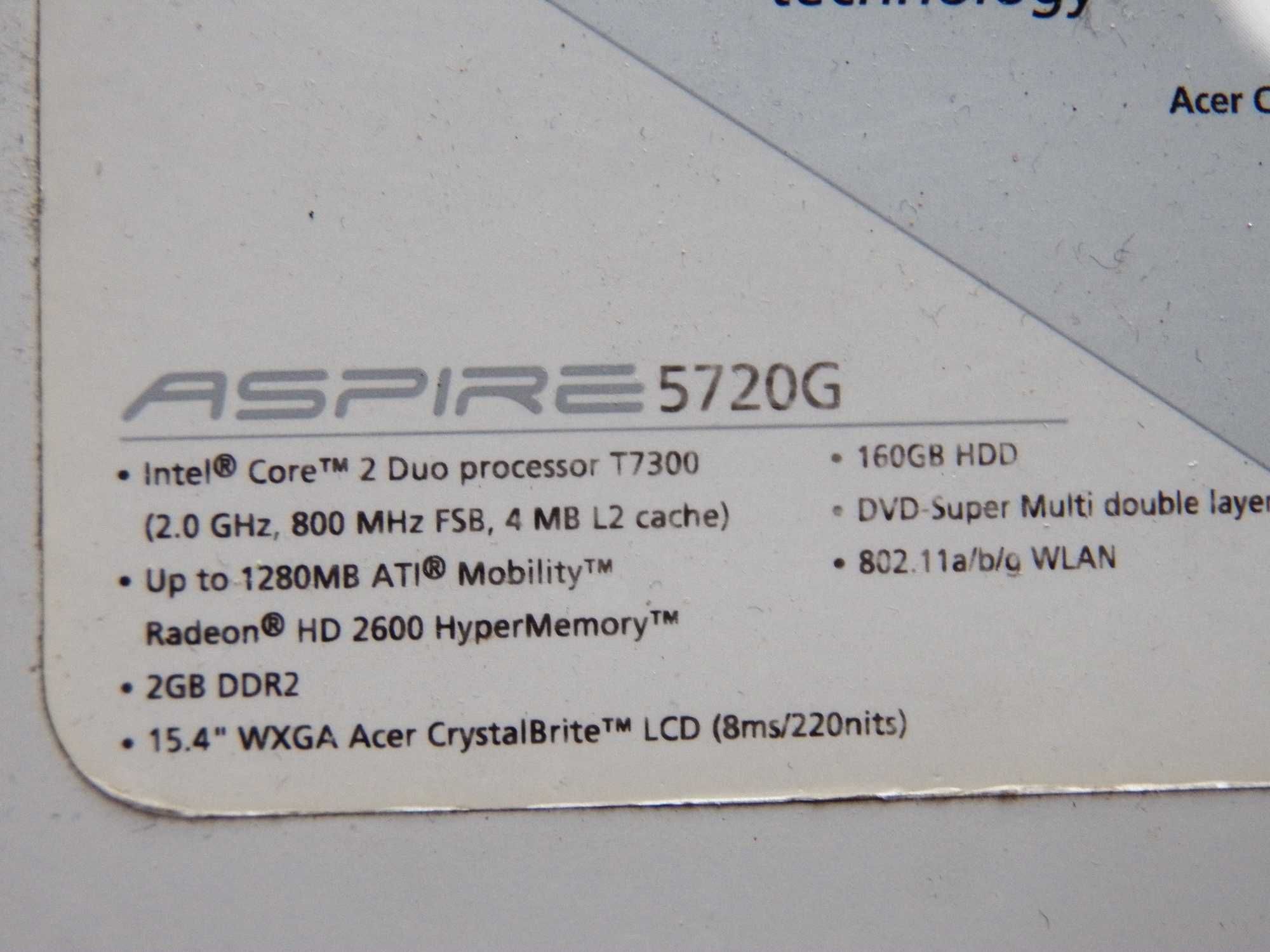 Acer Aspire 5720G разборка запчасти от ноутбука