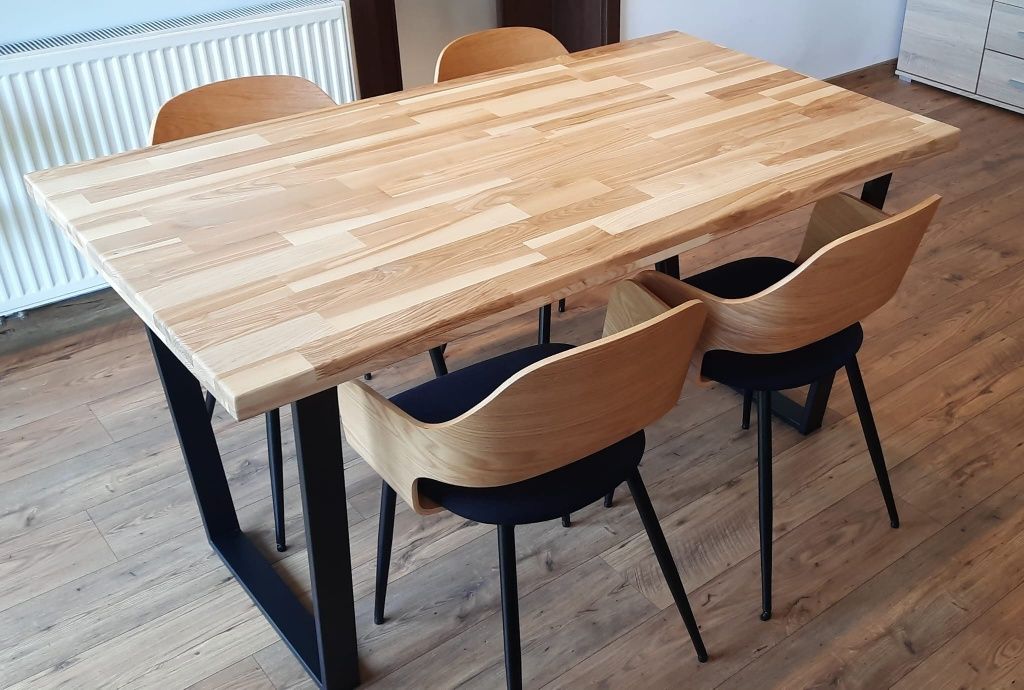 Ręcznie wykonany stół drewniany, loftowy, nowoczesny, w stylu loftowym
