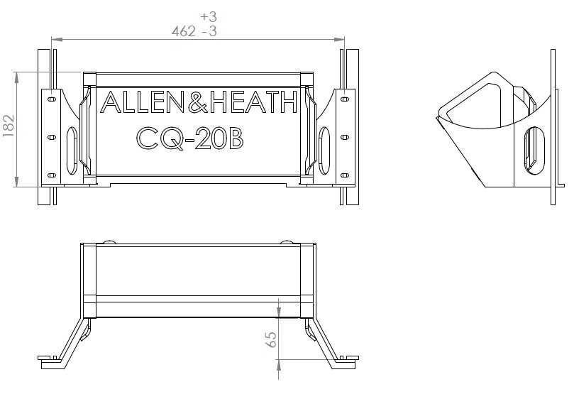 Uchwyt uszy Allen & Heath CQ20B Rack 19" -65 rackmount