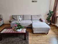 Komplet wypoczynkowy -kanapa narożna,  fotel i pufa