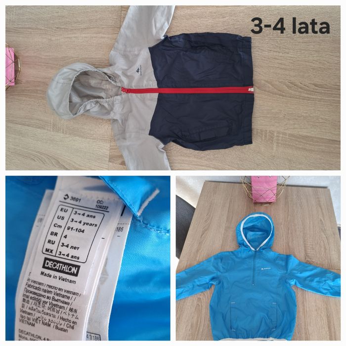 Kurtki wiatrówki przeciwdeszczowe 3-4 latka r. 92-98